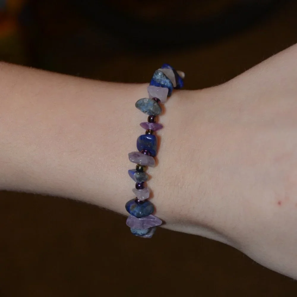 Handmade Real Stones Beads Elastic Bracelet Kids